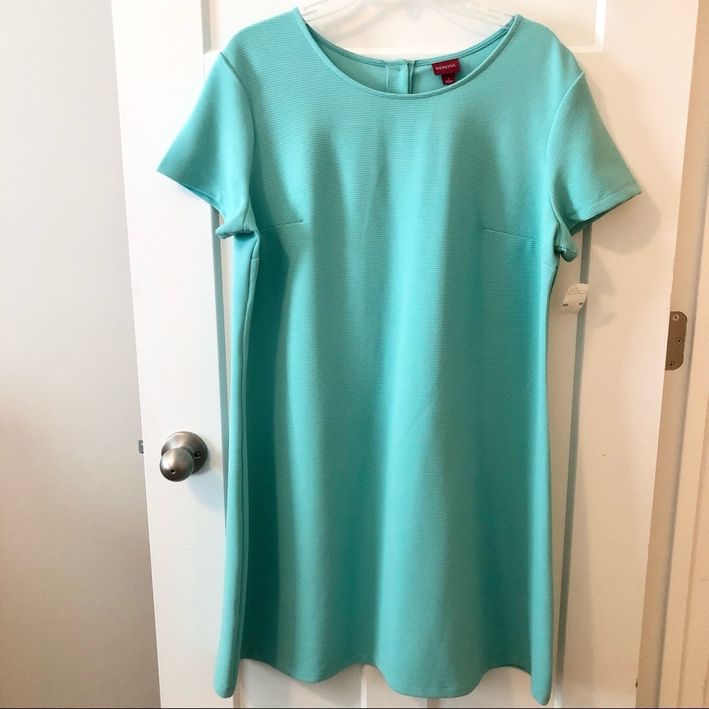 Merona NWT Light Blue Ribbed Short Sleeve Dress Button Back